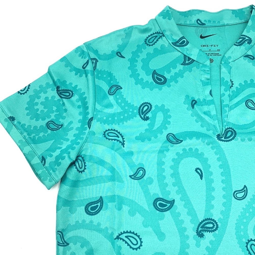 Nike Dri-Fit Victory Print Split Neck Golf Top Size Small - Picture 3 of 16